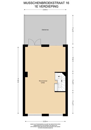 Floorplan - Musschenbroekstraat 16, 2316 SL Leiden